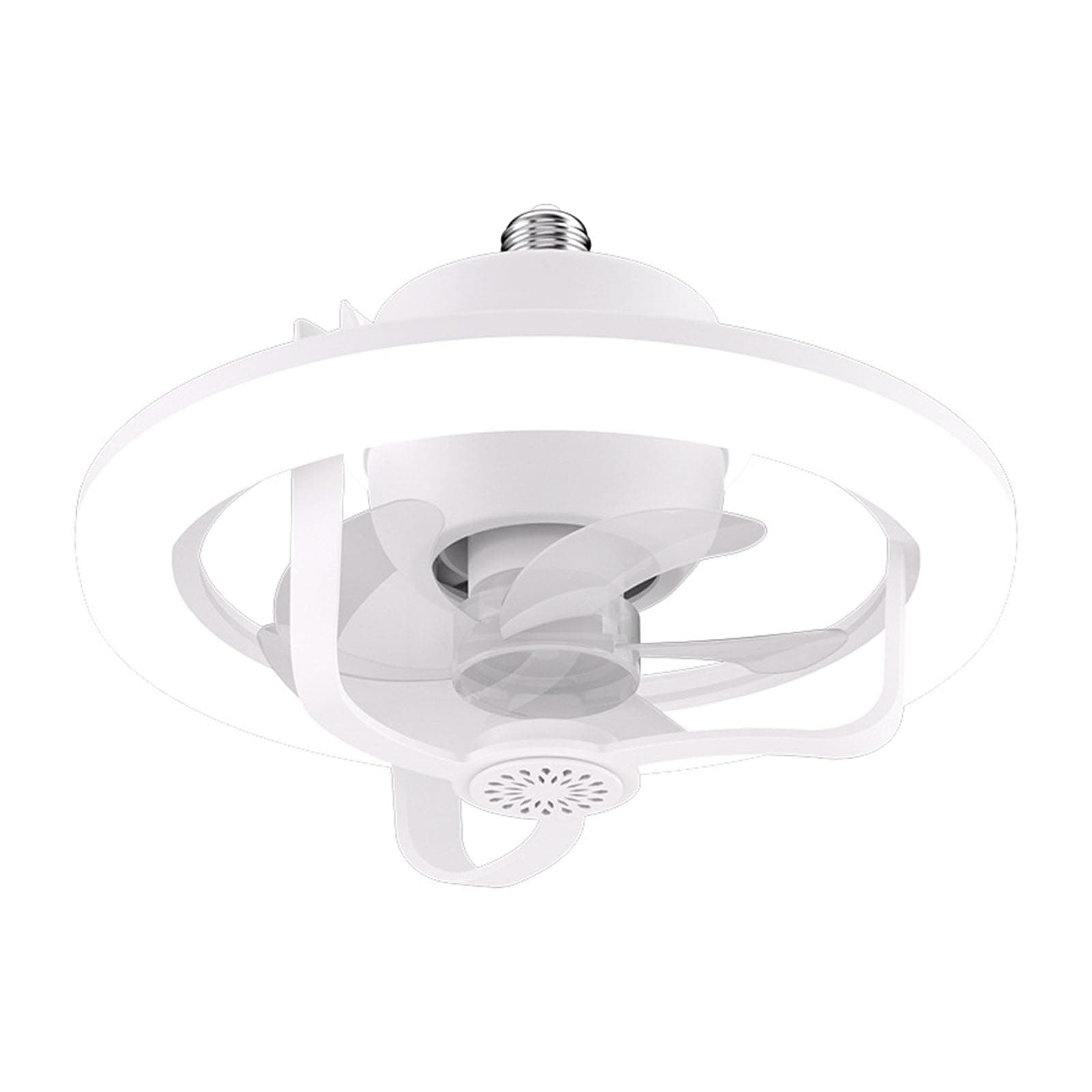 Oushengsi LED Ceiling Fan with Light Remote Control Dimmable Lamps Bulb Indoor Bedroom Chandelierwith Cooling Fan Adjustable Color ABS+ Acrylic White