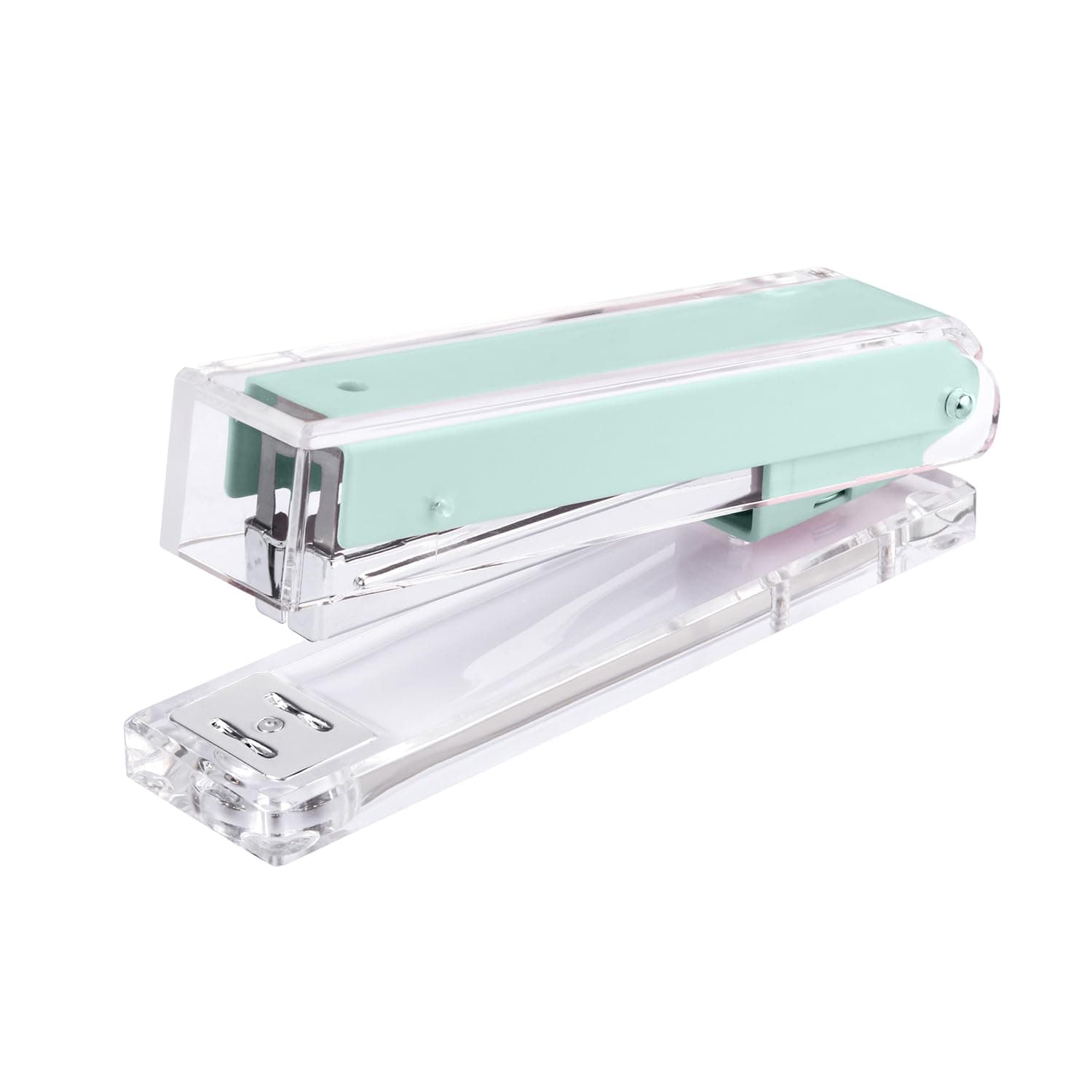 Honagu Clear Acrylic Stapler, Desktop Stapler, Office Stapler, Elegant Modern Desk Accessory for The Stylish Desk at Home, Office, or School(Macaron Green)