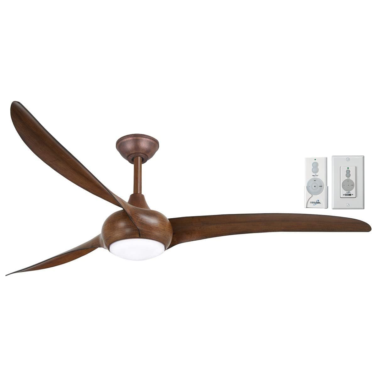 MINKA-AIREF848-DK Light Wave 65" Ceiling Fan, Distressed Koa Finish with Remote and Additional Wall Control