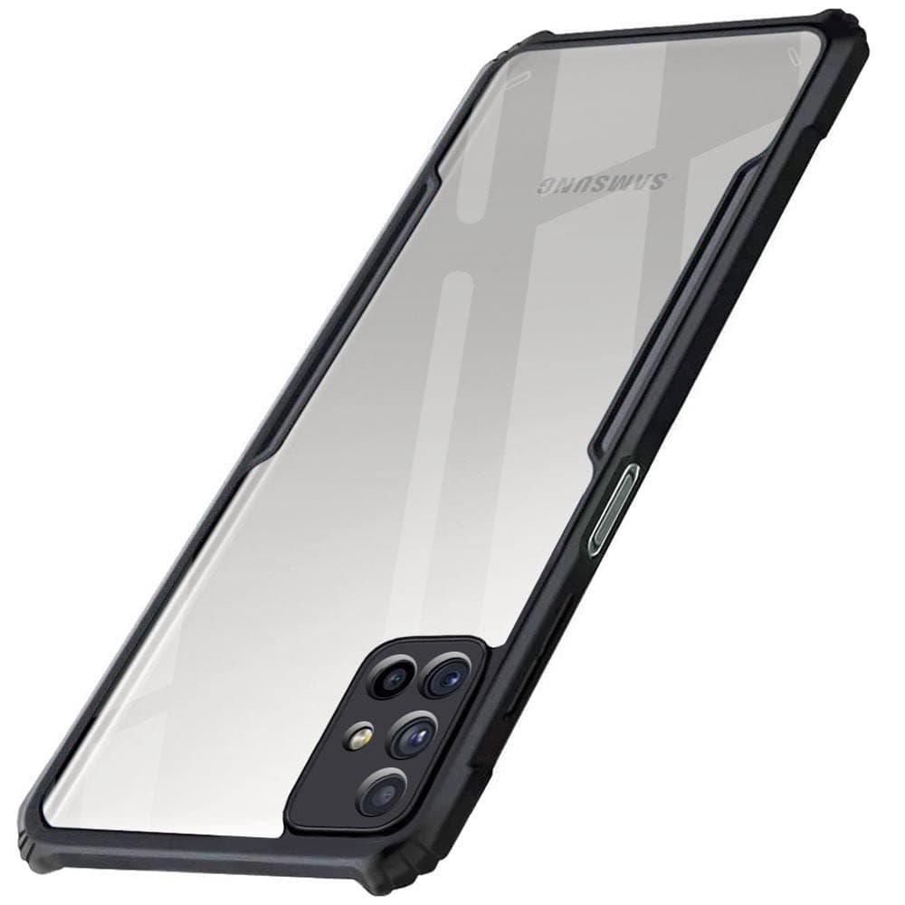 WOW IMAGINE Shock Proof Clear Back Cover Case Mobile Cover for Samsung Galaxy M51 (Hard | Hybrid PC + TPU | Full Armour Device & Camera Protection | Black)