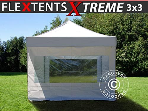 Dancover Pop up gazebo FleXtents Pop up canopy Folding tent Xtreme 3x3 m White, incl. 4 sidewalls