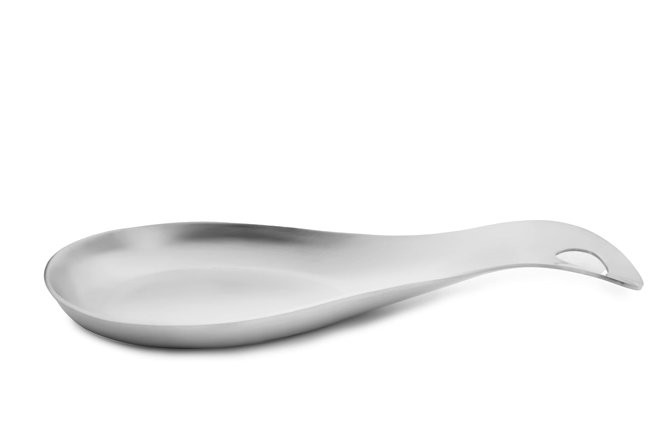 Cuisine Art Stainless Steel Spoon Rest Kitchen Tableware Spatula Holder Soup Utensil Cutlery Stand Shiny Silver