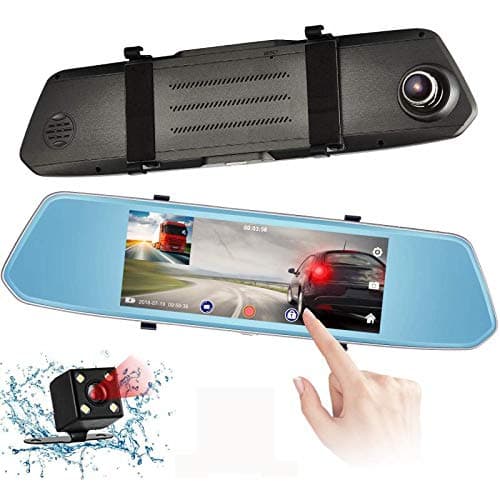 Mirror Dash Cam, 1080P,7 inch Dashboard Camera Recorder with Touch Screen,Front Rear View HD Camera, G Sensor, Reversing Camera,Night Vision,170° Wide Angle Video Recorder