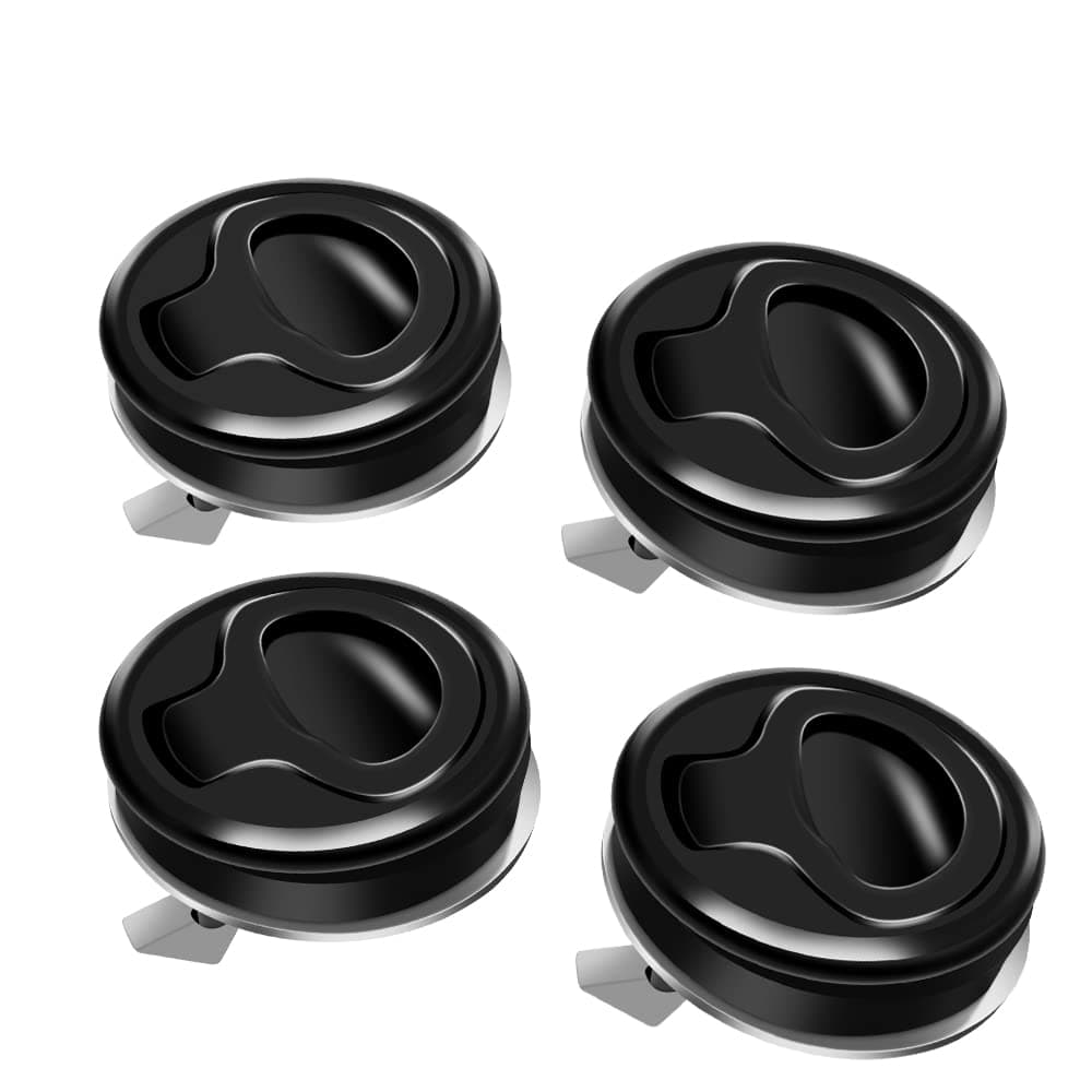 WJSKDQ 4PCS Flush Pull Latch 1.5" Handle Lift Slam Latch for Boat Deck Door Locker Cabinet Hardware Marine Hatch Latch Black