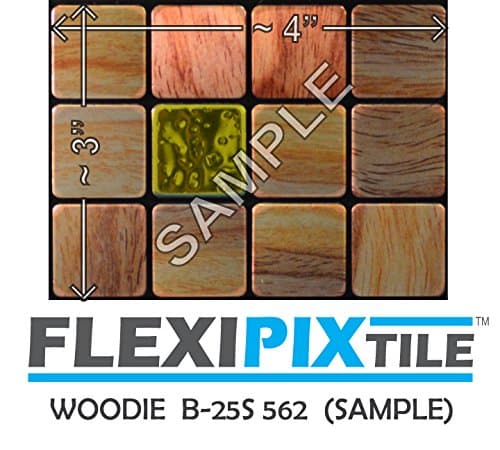 FLEXIPIXTILE, Sample, Aluminum Mosaic Tile, Peel & Stick, Kitchen Backsplash, Accent Wall, Woodie