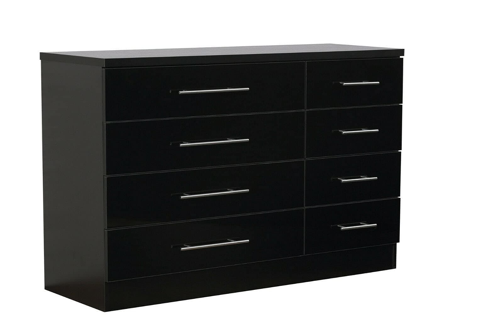 Harmin Black High Gloss 8 Drawer Sideboard/Cupboard/Buffet Solo/Chest