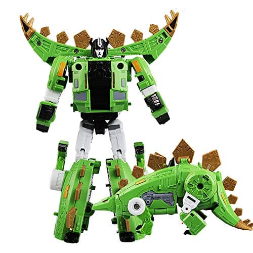 BMB Volcanicus Deformation Power Grimlock Alloy Dinosaur Action Figure Robot Toys Gifts for Kids Boys (Snarl (Green Stegosaurus))