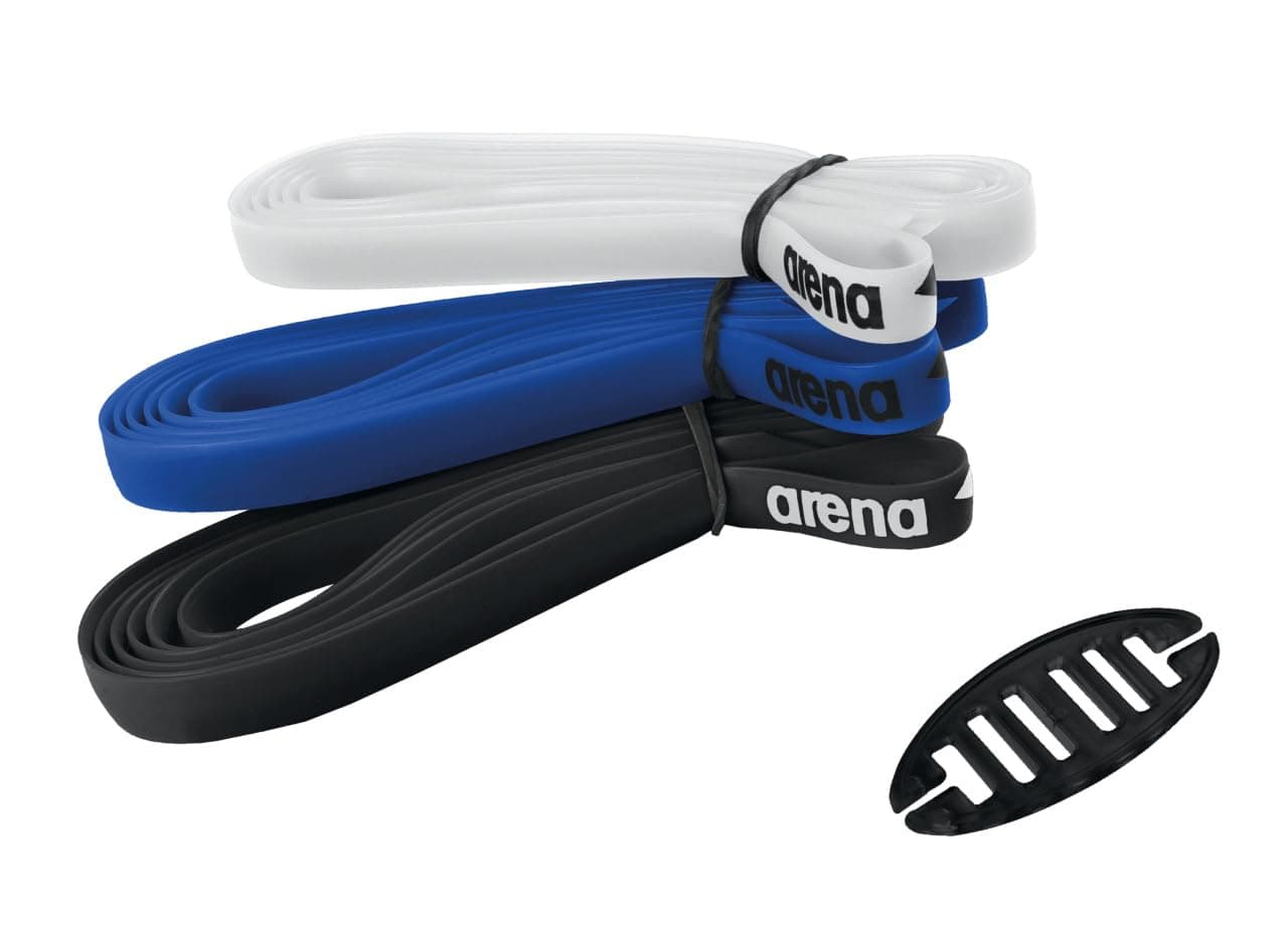 ARENA Cobra Series Swim Goggle Silicone Strap Kit Includes 3 Flat Spare Straps and 1 Stopper, Length 80 cm (31.5 inches), Width 8 mm (5/16 inches), Multicolor