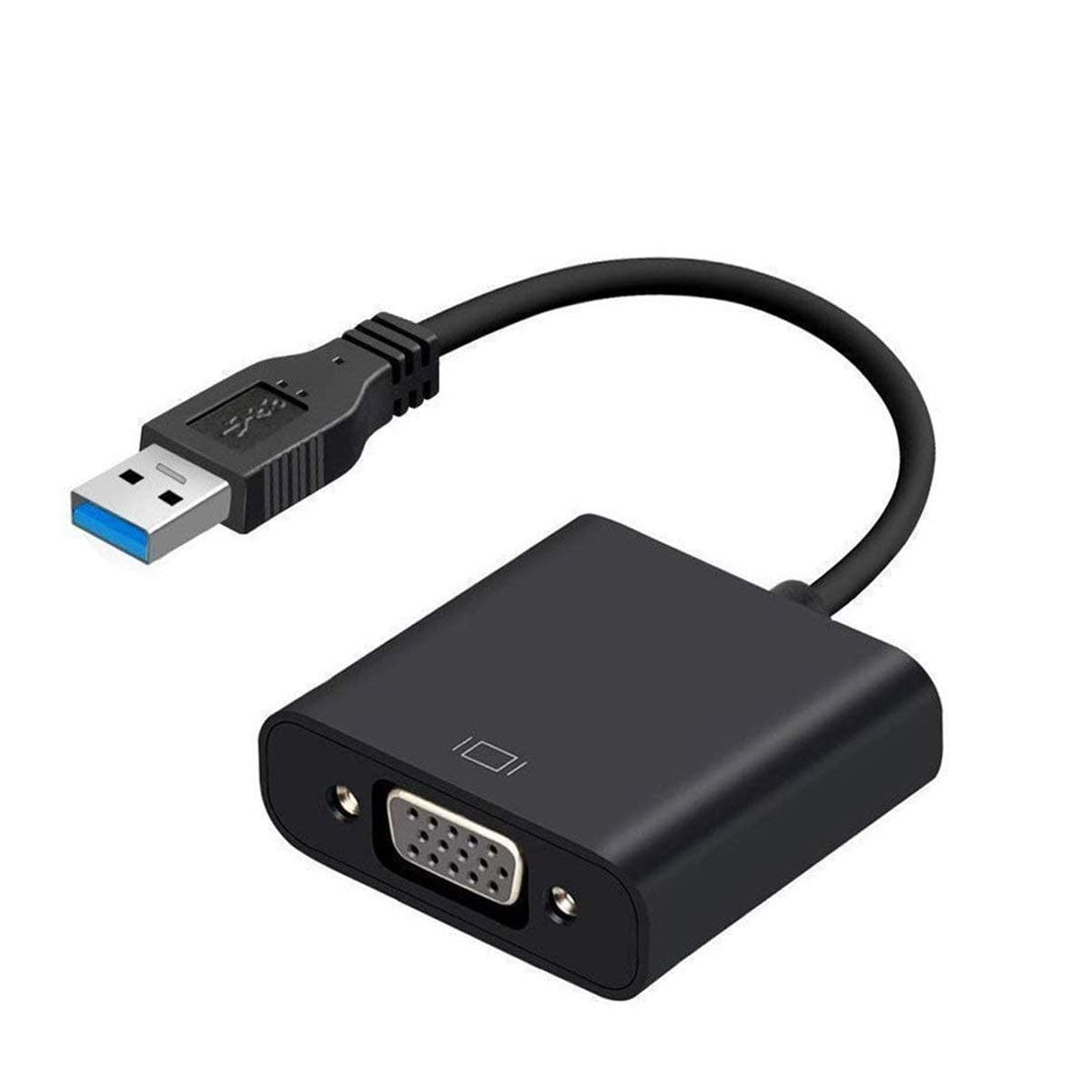 USB to VGA Adapter, USB 3.0/2.0 to VGA Adapter Mini Full HD External Video Card Multi Monitor Adapter Multi-Display Video Converter Adapter Support Max Resolution 1080p for Win 7/8/10 (Black)