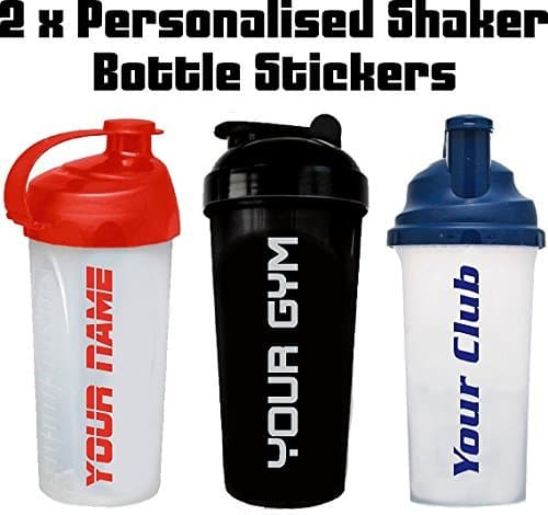 Ellis Graphix 2x Personalised Name Protein Shaker Mixer Bottle Vinyl Stickers Gym Running Body Building Fitness