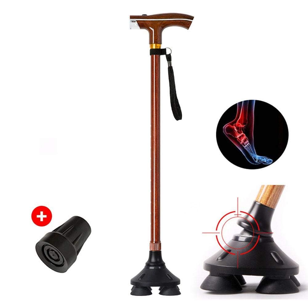 Sponsi Walking Sticks with LED Light - Heavy Duty Adjustable Height Canes for Men and Women