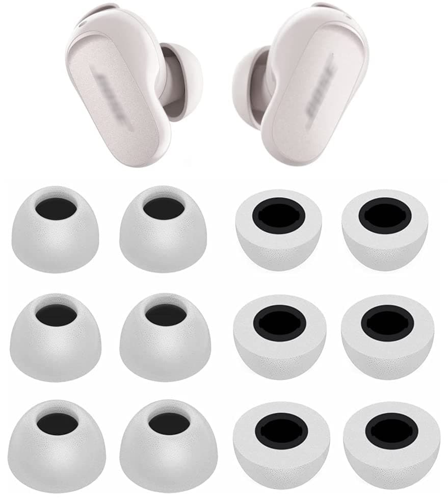 ALXCD Foam Eartips Compatible with Bose QuietComfort Earbuds II 2022 New, 6 Pairs S M L Sizes Soft Memory Foam Ear Tips, Compatible with Bose QuietComfort Earbuds ii 2022, Gray sml