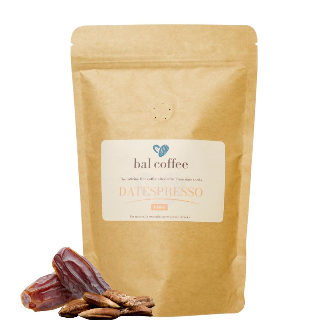 BAL Coffee Alternative Datespresso - 12 oz /340 g | Caffeine-Free & Vegan-Friendly | Espresso Substitute Brews & Tastes like Original | Smooth Grind Crafted from Date Seeds | Rich & Smooth flavor