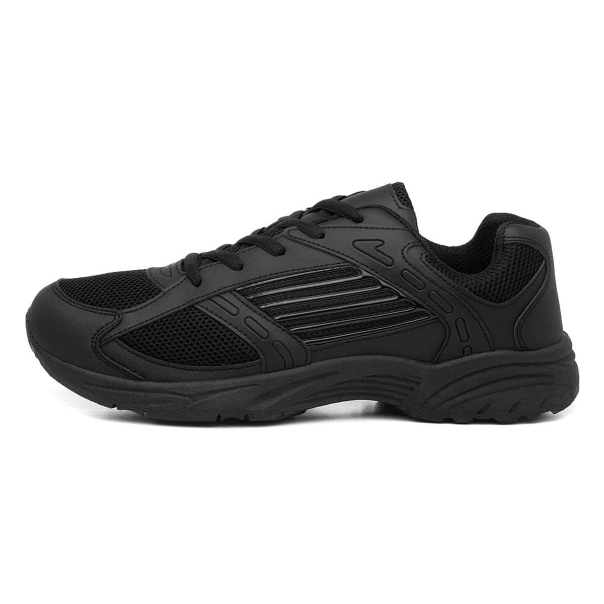 Mens Lace Up Trainer in Black