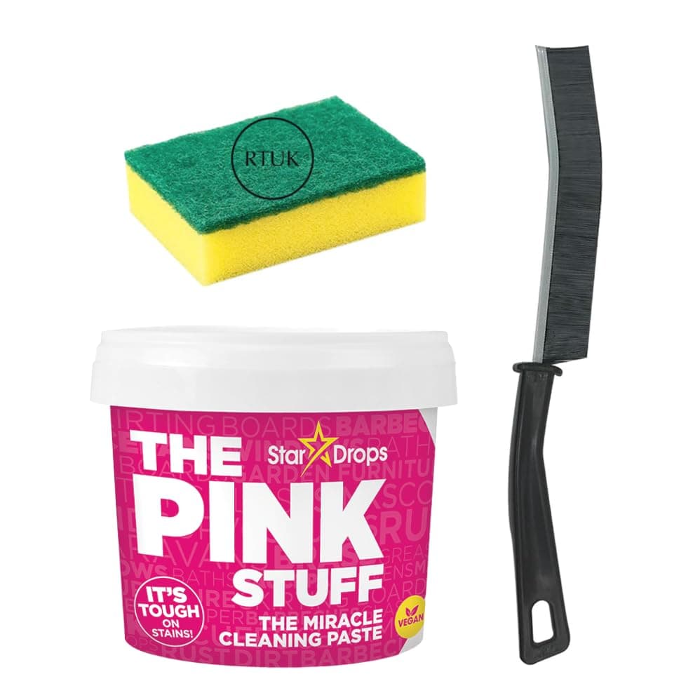RTUK Pink Stuff Cleaning Paste New Bigger Tub(850g) Non-Toxic All Purpose Tough Household Cleaner for Kitchen, Oven, Bathroom, and Stain Remover- Includes 1 x Cleaning Sponge (1)