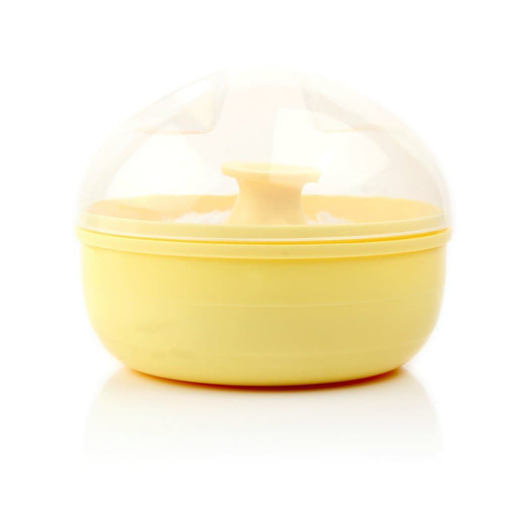 Baby Shower Powder Dispensor Puff Kit Container Case Makeup Villus Box Cosmetic Tool Sponge Gift (yellow)