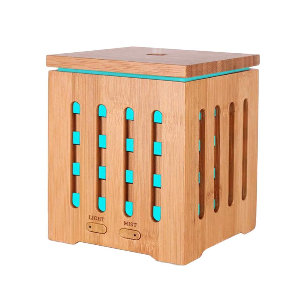 DELIWAY Real Bamboo Aromatherapy Scented Oil Diffuser Cool Mist Humidifier Ultrasonic with 7 Color Changing Night Lights and Waterless Auto Shut-Off, for Home Office Yoga Baby Room (200ml)