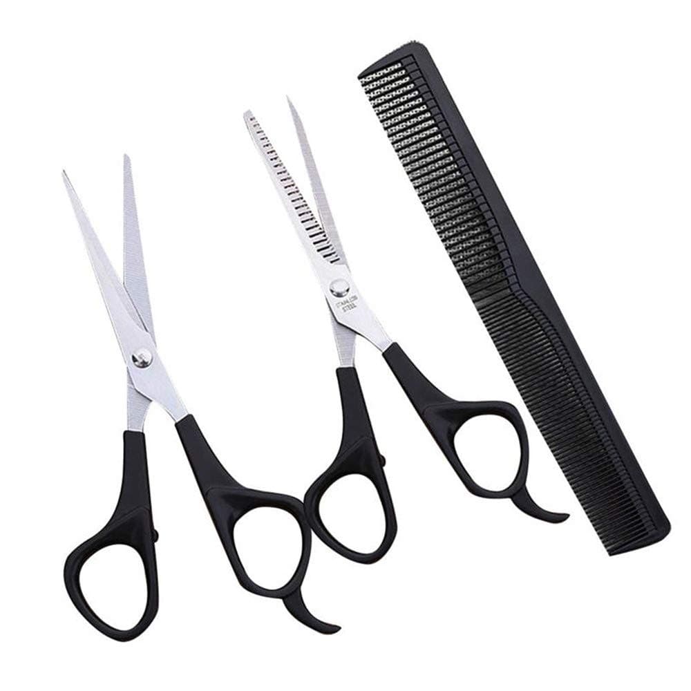Umerbee Professional Barber Hair Cutting Set Scissors Thinning Shears and Comb 3 Pcs set for Salon or Home