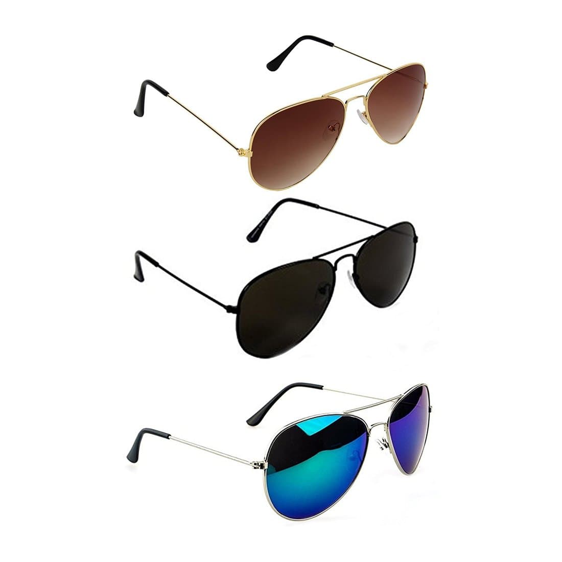 Elligator Men's Aviators (Multicolour) -Combo of 3