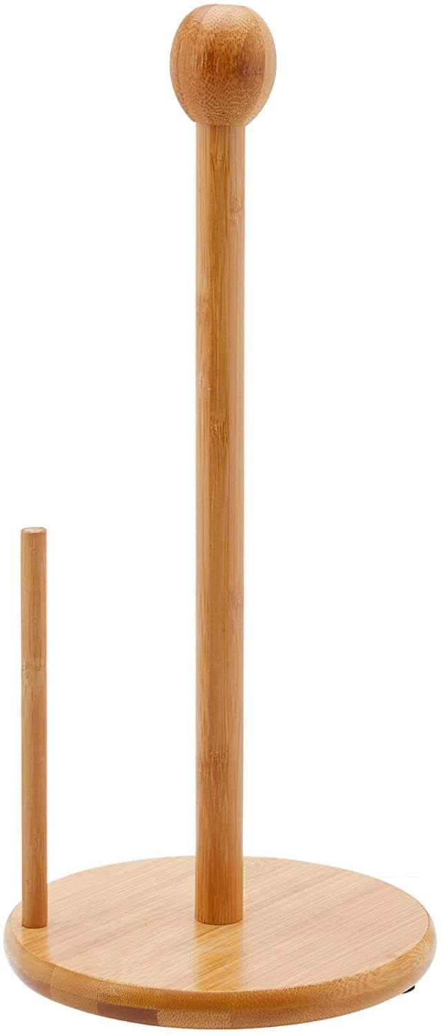 e world unbox happiness Orchid Wooden Kitchen Tissue Holder Kitchen Paper Towel Holder Kitchen Towel Stand Rack Bamboo Vertical Paper Towel Holder for Kitchen Paper Roll