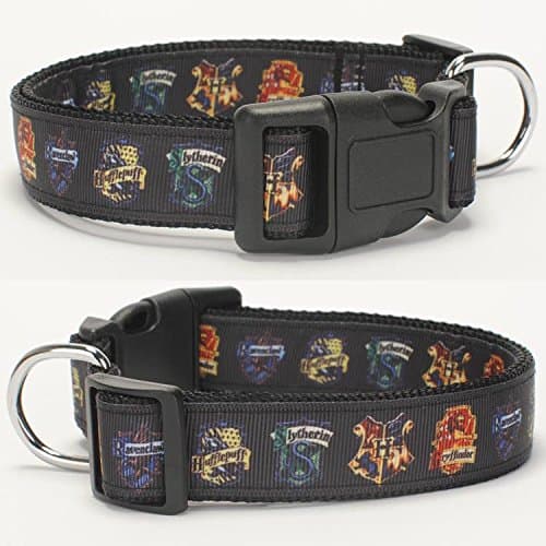 1"25mm hot Black Harry Potter Pattern Dog Collar,1 inch Dog Collar 36-55CM