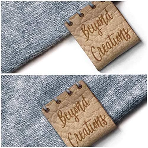Personalised 20mm x 50mm Rectangle Centre Fold Foldable Faux Leather labels. Custom leather labels, Tags handmade, Tags Knitting 001