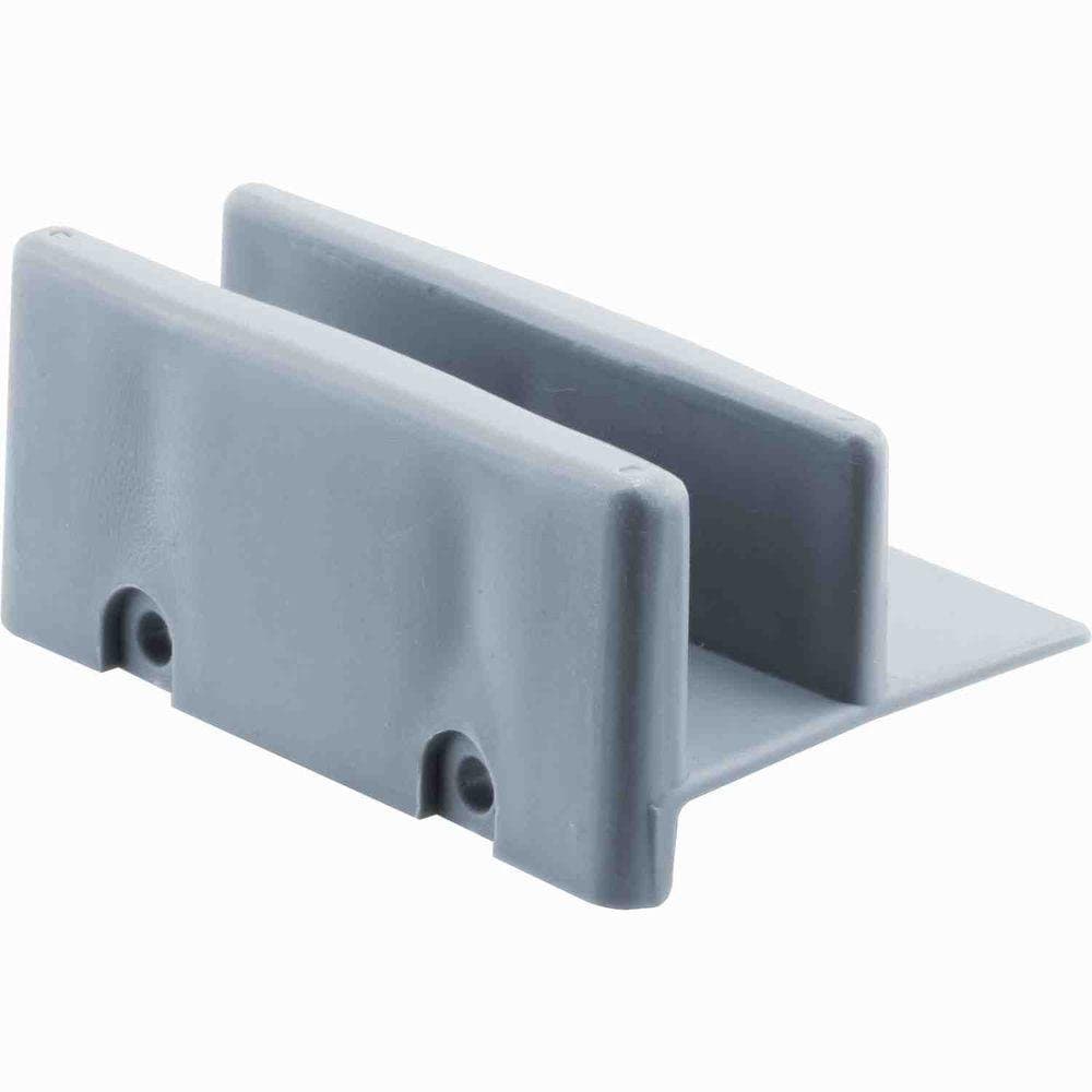 M 6192 Sliding Shower Door Bottom Guide, 1/2 In. Channel, Plastic Construction, Gray, 2 Fastener Installation (2 Pack)