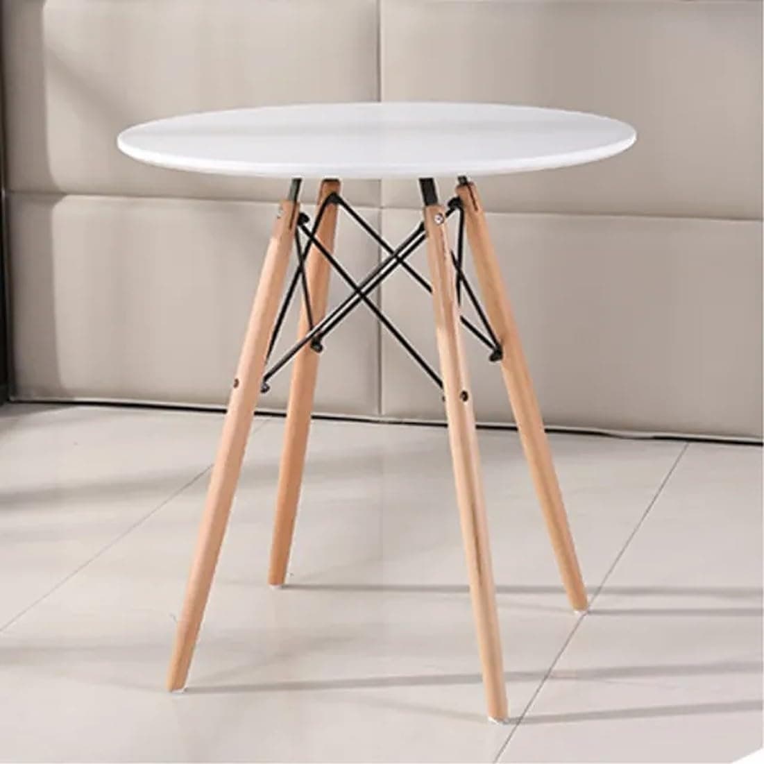 Stunning Eiffel Table for Dinning or Coffee for Home Office Cafe Hotel (White)