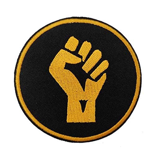 Cute-Patch Juneteenth BLM Black Power Raised Fist Up Embroidered Iron on sew on Patch Badge Afrocentric Afrocentrism Afrocentricity