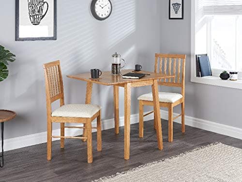 Birlea Drop Leaf Dining Set - Drop Leaf Dining Table & 2 Dining Chairs - Antique Pine
