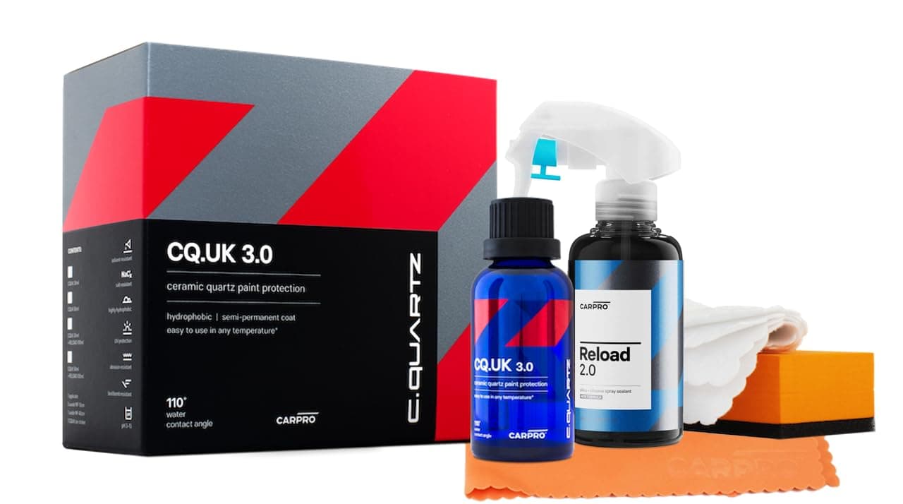 CQUARTZ UK 3.0 - Ceramic Coating for Cars, Quartz Based Nanotechnology, Bonds to Paint, Glass, Metal and Plastic - (30ml Kit w/Reload 2.0)