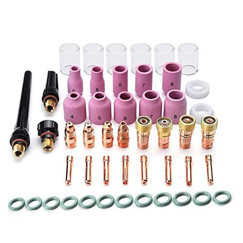 Vipe 49PCS TIG Welding Torch Stubby Gas Lens #10 Pyrex Glass Cup Kit For WP-17/18/26