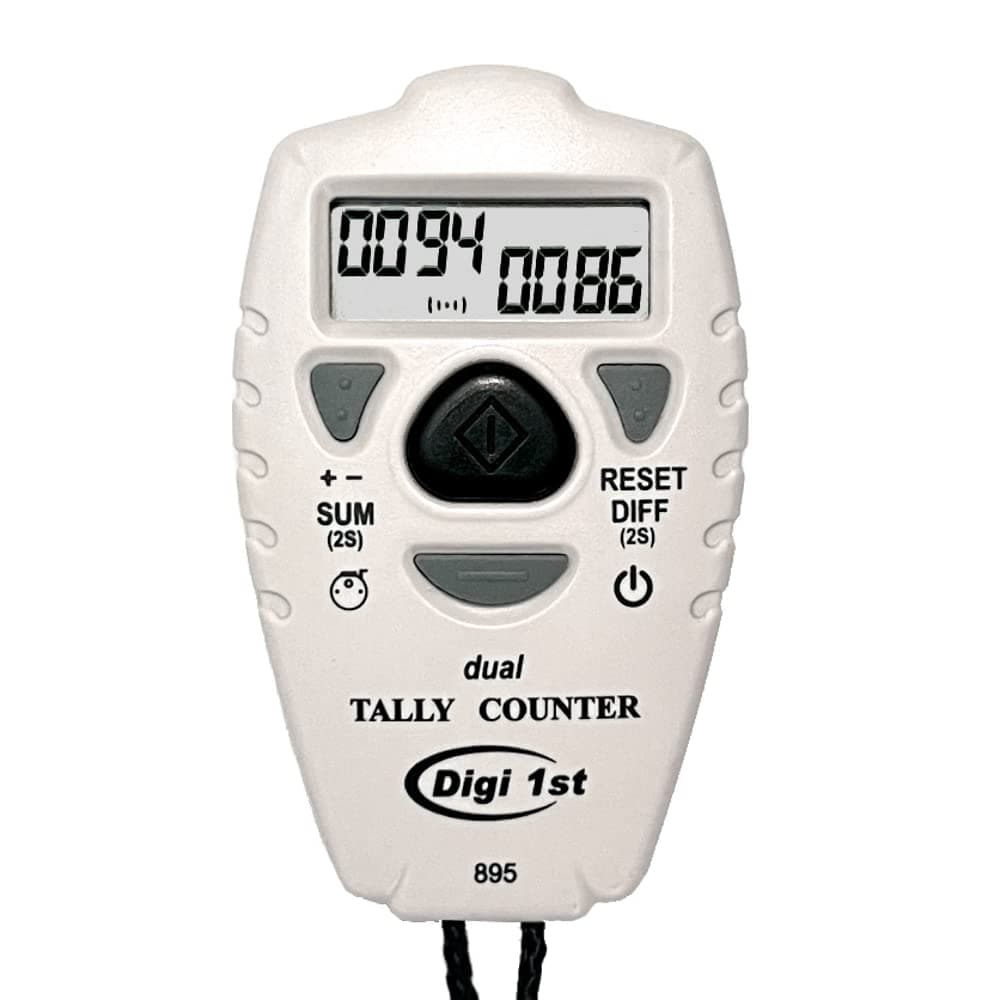 TC-895 Digital Dual Tally Counter, Electronic Up Down Clicker Counter, Add/Subtract People Counter, Handheld Pitch Counter for Golf, Lap & Sports Games