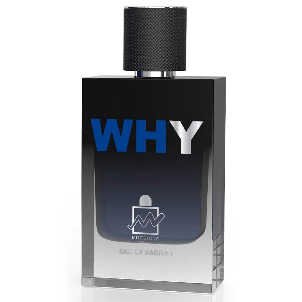 MILESTONE Why Men Eau de Parfum 100ml – Long Lasting Fragrance for Men, Premium Scent, Sophisticated Aroma, Ideal for Daily Wear, Elegant & Refreshing Perfume for the Modern Man