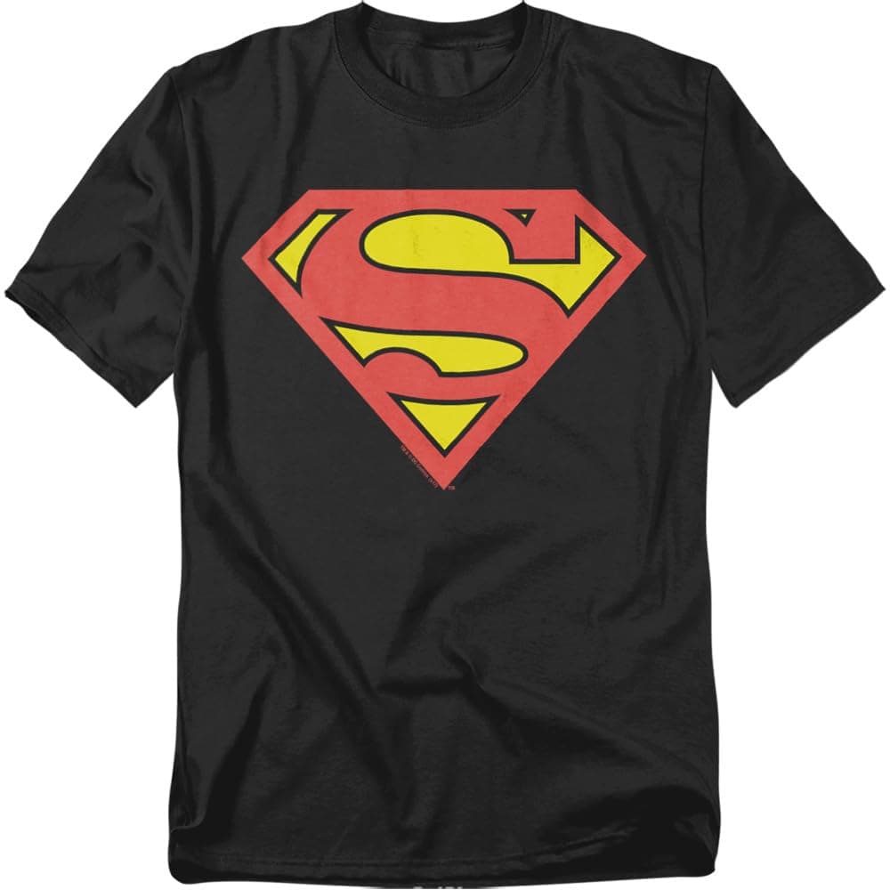 - Superman Logo S Shield Black T-Shirt