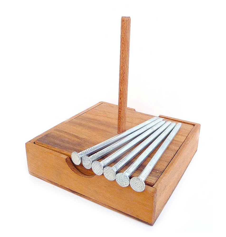 Logica Puzzles Art. Nails - Wooden Brain Teaser - Difficulty 5/6 Incredible - Euclide Collection