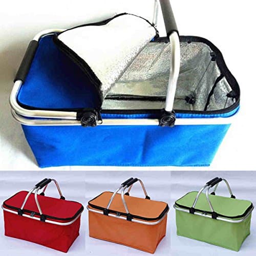 Folding Basket Lunch Picnic Cooler Camping Bag Eco-friendly,non-irritating Ideal For Picnics,shopping,gardening,etc.