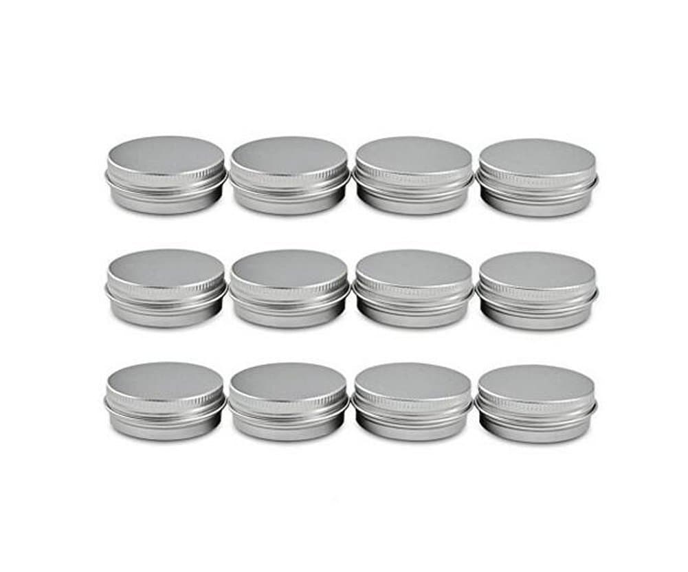 Elandy 12PCS 60ML/60G(2 oz) Silver Empty Aluminum Tins Jar Round Cosmetic Sample Containers With Tight Sealed Twist Screw Top Cover/Cap for Lip Balm Make Up Eye Shadow Powder