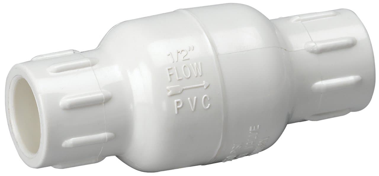 Homewerks VCK-P40-E7B In-Line Check Valve, Solvent x Solvent, PVC Schedule 40, 1.5-Inch , White