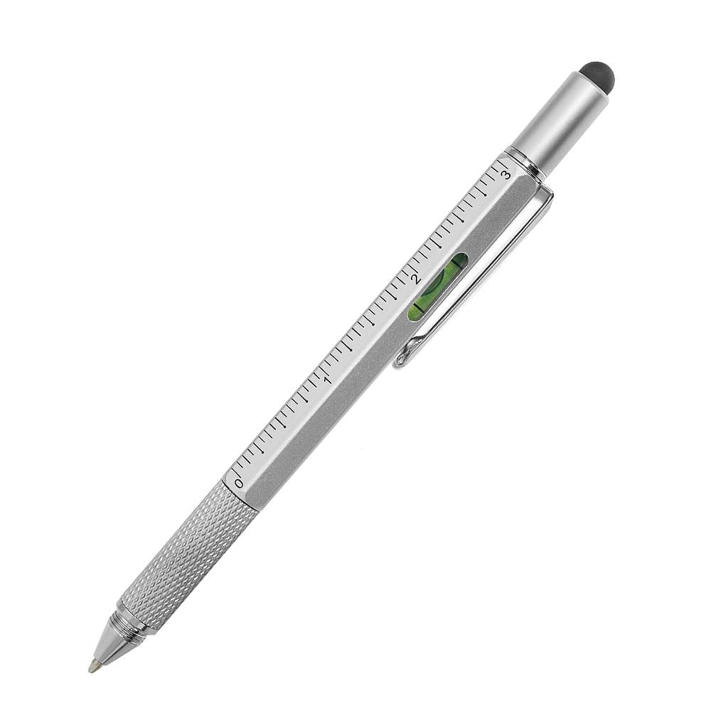 Balvi Multifunction pen The Architect Silver colour Pen, ruler, bubble level, stylus pen, screwdriver