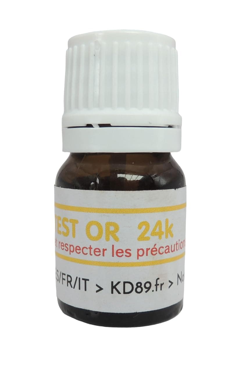 Reactive/Solution for Testing Gold, Silver or Platinum - Includes Multi-Language Manual - Expertise on Jewelry, Coins, Gems, 2ml (24k)