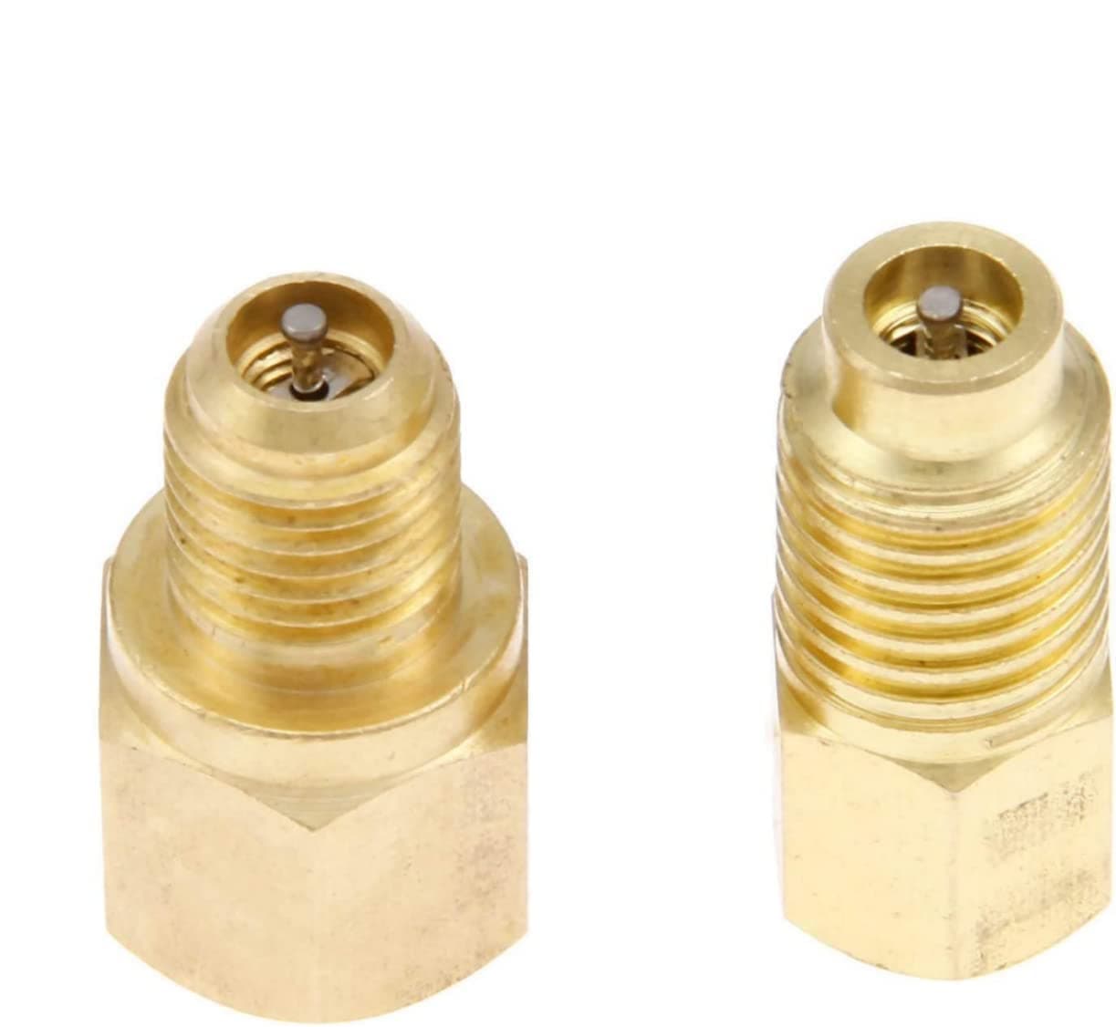 gohantee R12 R22 to R134a Adapters, R134A Refrigerant Tank/Vacuum Pump Port Connection Adapters 1/4" Flare Female x 1/2" Male R134A Refrigerant Refrigeration Handling Charging Tool