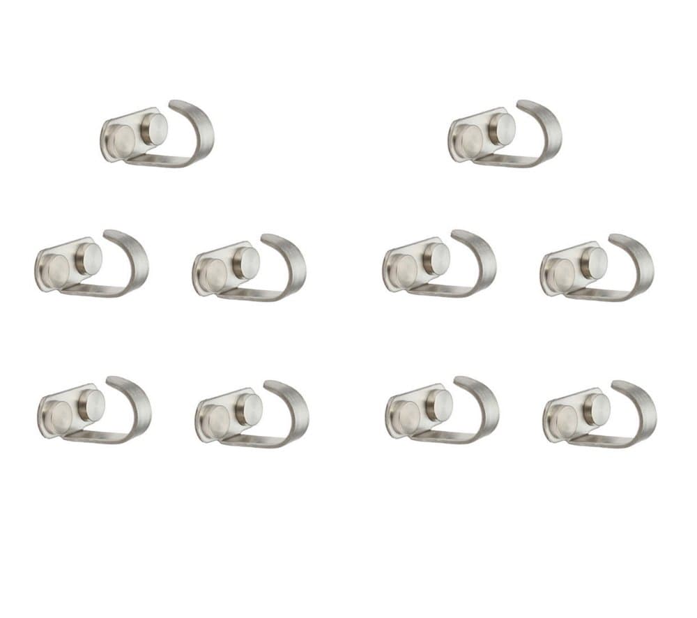 NELXULAS Stainless Steel Ceiling Hook Towel/Robe Clothes Hook for Closet Top Bathroom Kitchen Cabinet Garage Utility Heavy Duty Screw Mounted 10 Pack, Brushed Finish