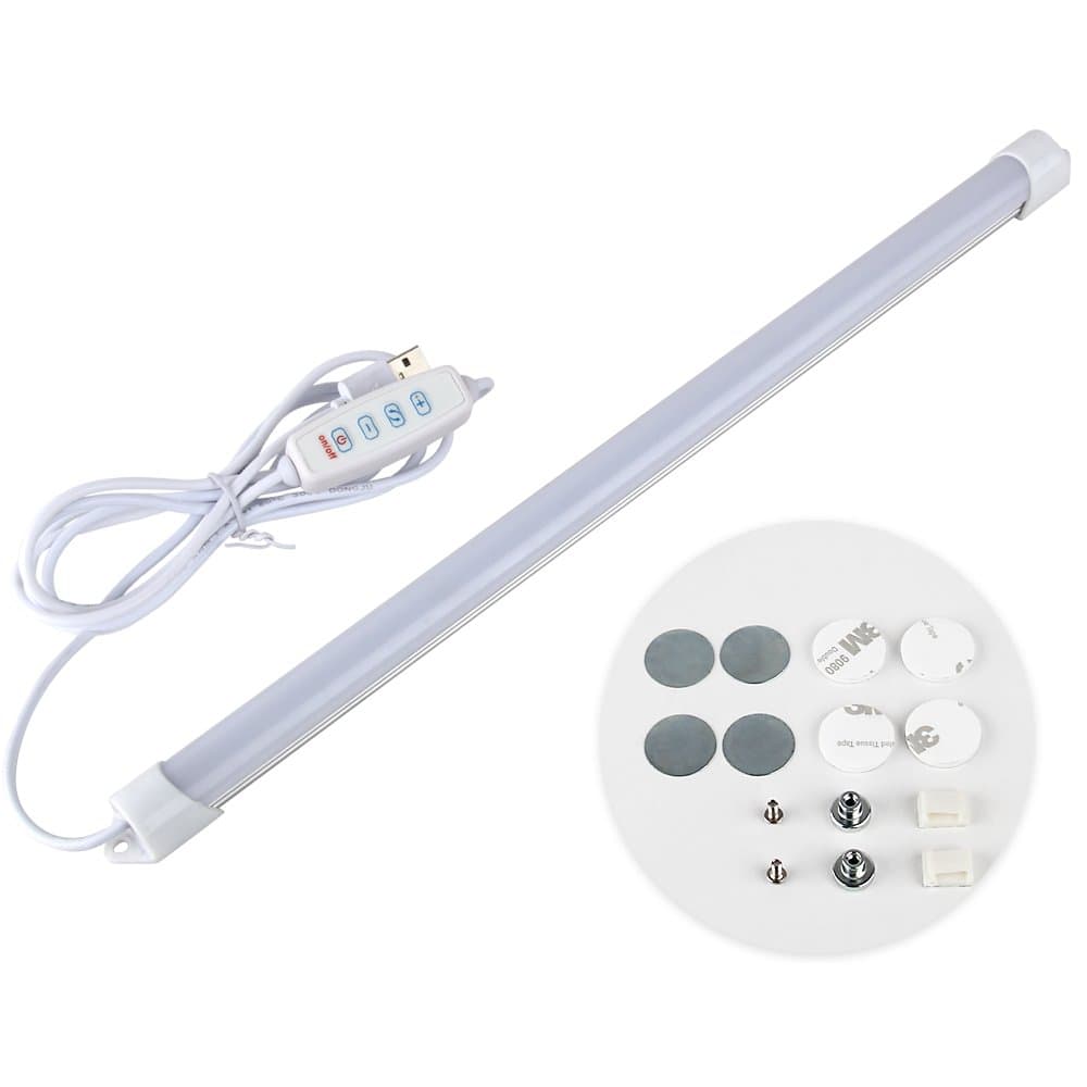 KECENT Portable USB 22LED 7W Reading Strips Craft Light Eye-Care LED Desk Reading Lamp ,Under Cabinet Lighting,Night Light 3 Color Temperature Mode Great for Table, Drawer,11.8in (Adjustable Switch)