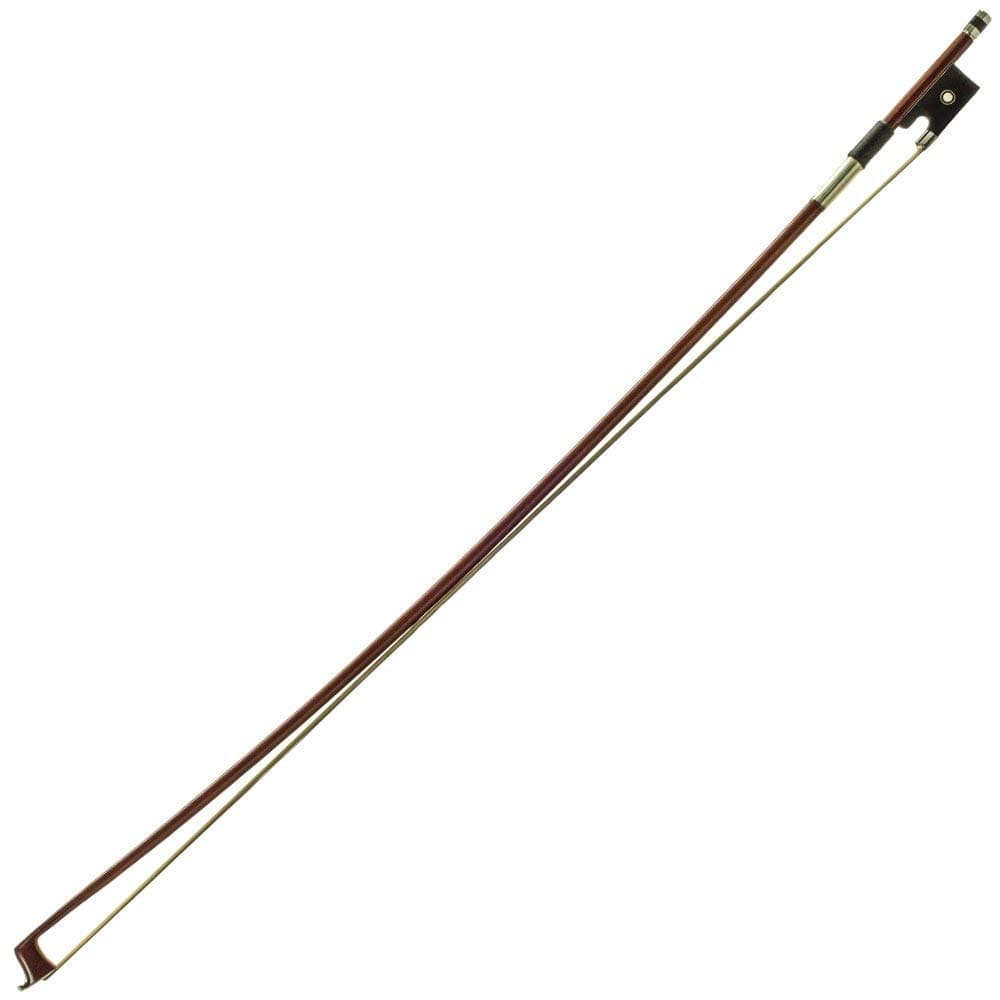 Mike Music 1/4 Student Violin Bow, Well Balanced Handmade Brazilwood Bow with Horsehair, Ebony Frog with Pearl Eye and Pearl Slide, Brown(violin bow 1/4, White)