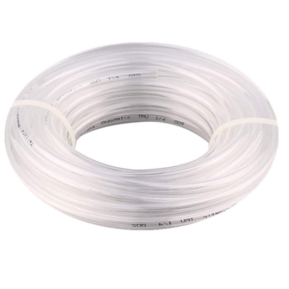 Pneumatic Tubing Pipe 1/4" OD Clear Air Compressor PU Line Hose Tube for Water Fluid Transfer 10Meter 32.8ft