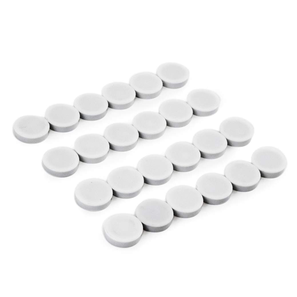 Bullseye Office 24 Round White Fridge Magnets, Button Shaped, Small Colorful Magnetic Discs for Kitchen, Cabinet or Classroom, Perfect Whiteboard Supplies for Teachers (White)
