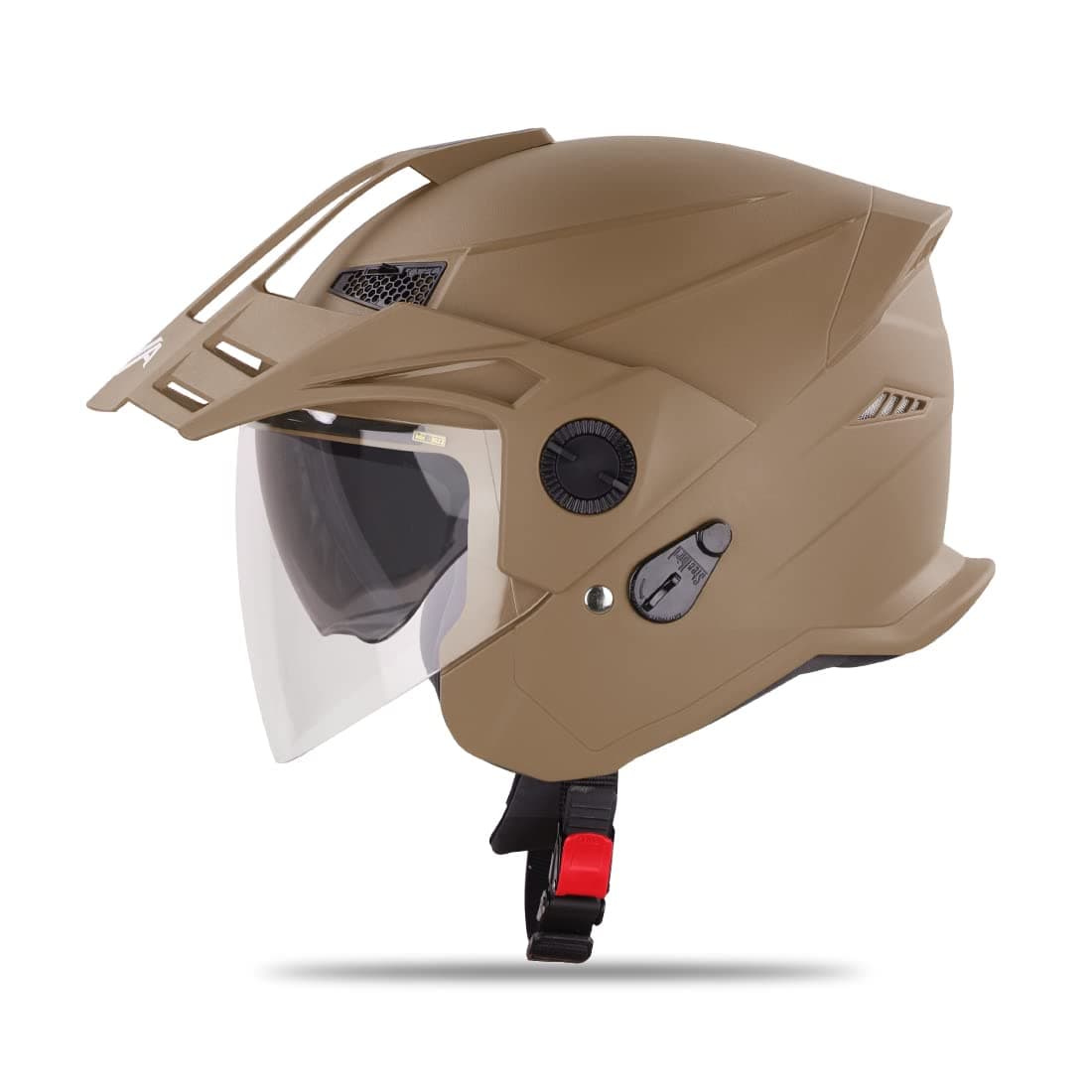 SBH-23 GT Plus Open Face ISI Certified Helmet with Inner Sun Shield (Medium 580 MM, Dashing Desert Storm)