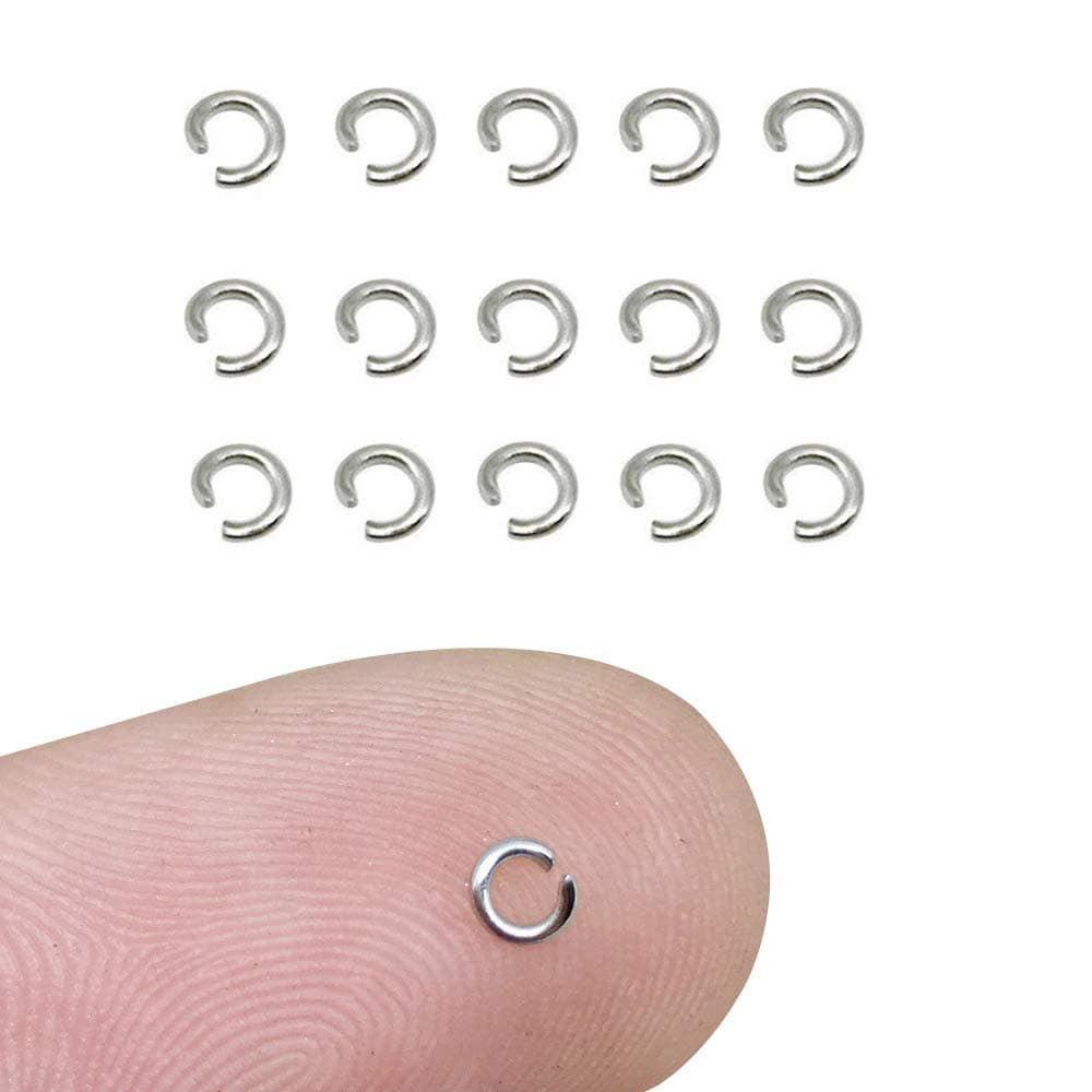 2000 pcs Very Small 0.5x3mm Stainless Steel Split Rings Open Jump Ring Connector Rings for Jewelry Making Necklaces Bracelet Earrings Keychain DIY Craft (11673)