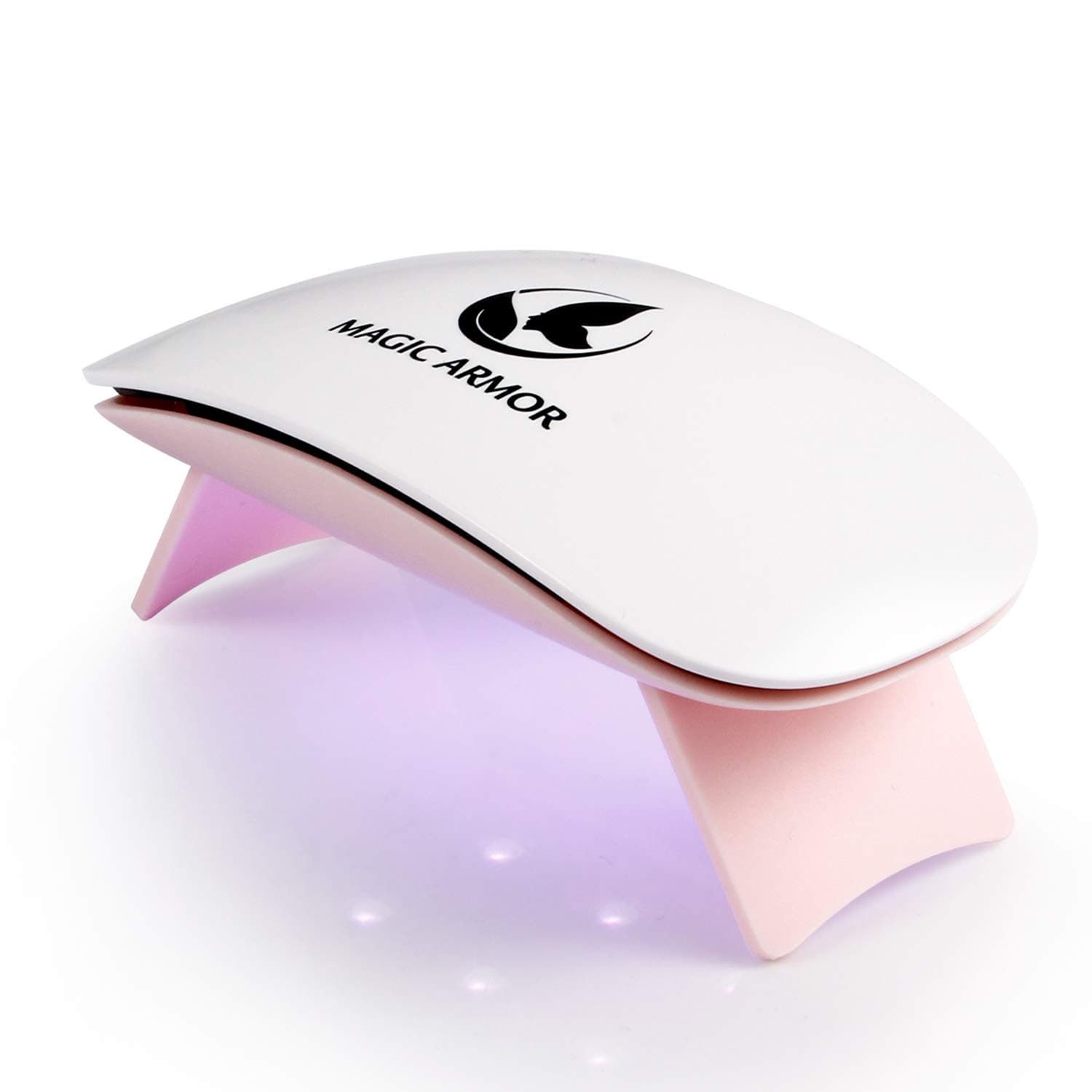 6W LED Nail Dryer Curing Lamp,60S Timer USB Portable for Gel Nails Based Polishes Portable Nail Dryer Mouse Shape Pocket Size(Pink)